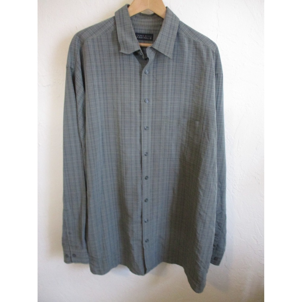 Perry Ellis Green Plaid LS Shirt Size 2XLT